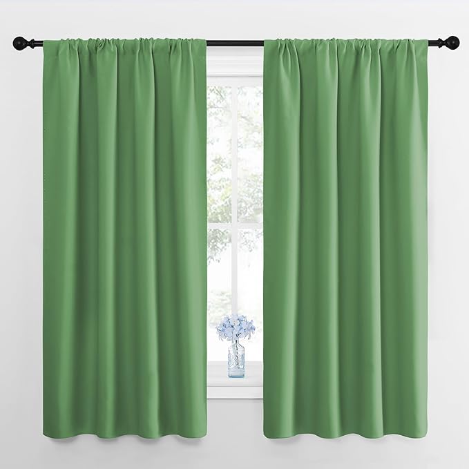 NICETOWN Window Curtains for Bedroom, Froest Green, 2 Panels, W42 x L48 -Inch by NICETOWN