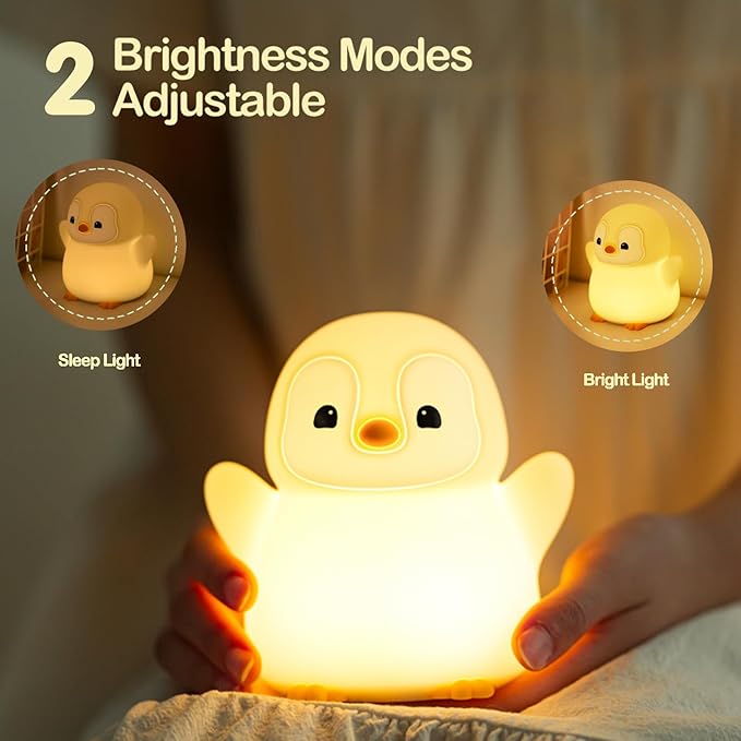 ATSUI Happy Penguin Night Light, LED Squishy Novelty Animal Lamp, Food Grade - Image 5