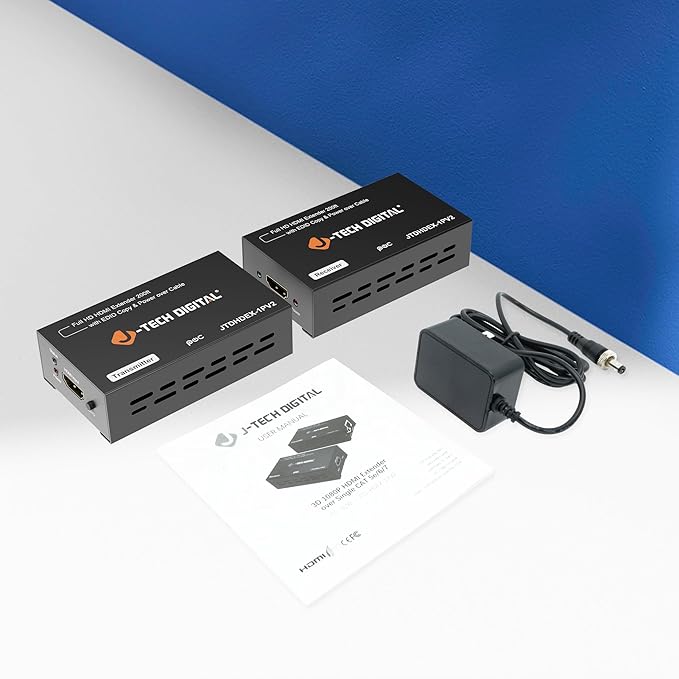 J-Tech Digital HDMI Extender 1080P 60Hz Over Single CAT 5e/6/7 PoC up to 165ft - Image 9