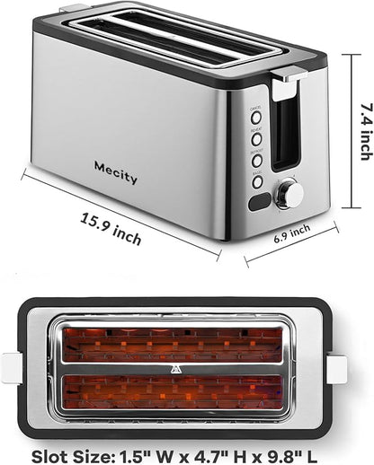 Mecity 4 Slice Toaster, Long Slot Toaster - Image 7