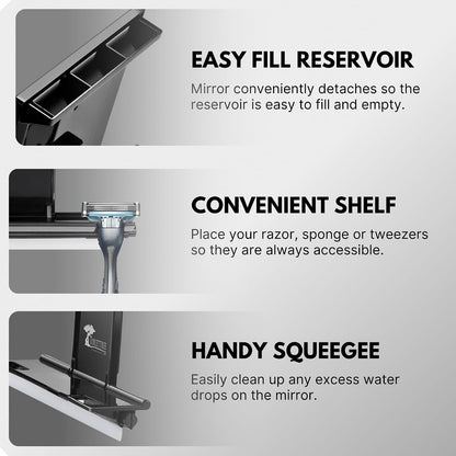 ToiletTree Products Fogless Shower Mirror - Anti-Fog Mirror - Adjustable Shaving Mirror with a Squeegee - Rust-Proof, Impact-Resistance Bathroom Shower Mirror - Tall