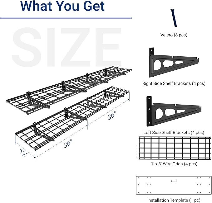 FLEXIMOUNTS 12-inch-by-72-inch Wall Shelf Garage Storage Rack Wall Mounted - Image 2