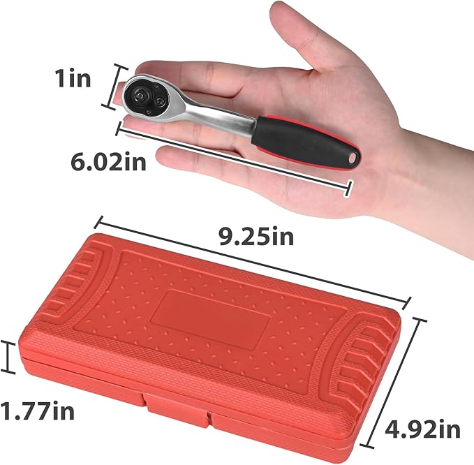 Egofine 46 Pieces 1/4 inch Drive Socket Ratchet Wrench Set, - Image 2