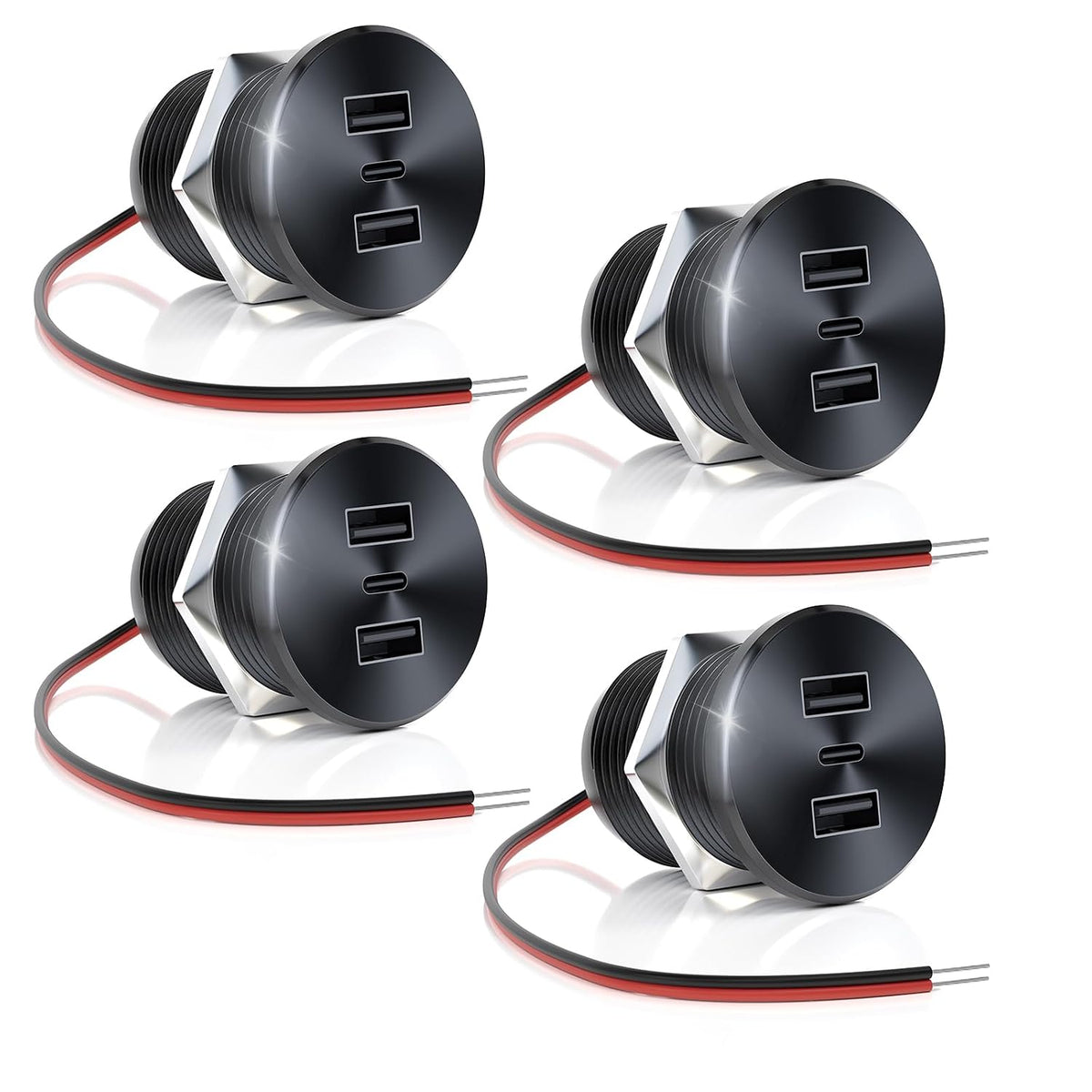 72w rv usb outlet all-aluminum 12v/24v 3 ports, main product view