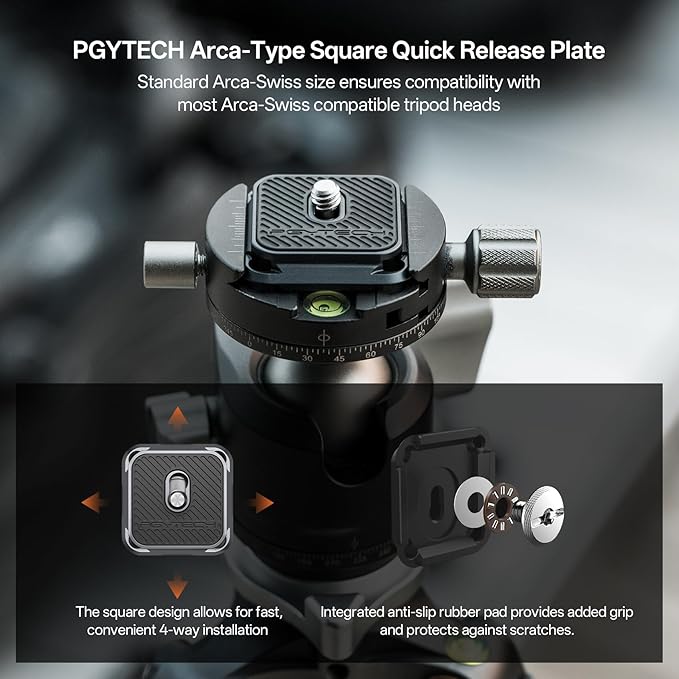 PGYTECH Quick Release Plate & Clamp V2 Kit, Arca Swiss Plate Camera Mount - Image 4