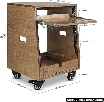 Sound Town DIY Slanted 10U Studio Rack, - Image 5