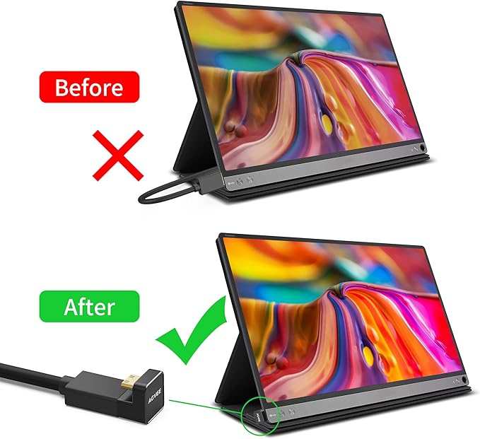 AGVEE 2 Pack 180 Degree Angled Mini HDMI Male to HDMI Female Adapter, U-Shaped - Image 2
