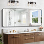 Large Bathroom Mirror, 72x30 inch Black Metal Frame Rectangular Vanity Mirror by WelcometoCIVENO