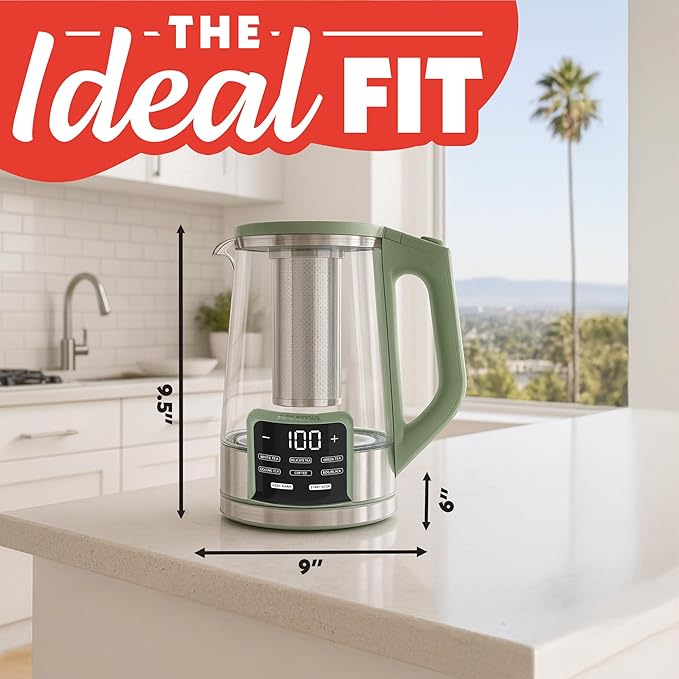 Gourmia Electric Programmable Glass Kettle – 1.7L Temperature Control Tea & - Image 9