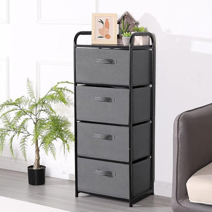 MAX Houser 4 Drawer Fabric Dresser Tall Storage Tower, Dresser Chest - Image 6