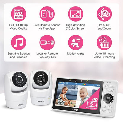 VTech 2-Cameras Smart WiFi Baby Monitor - Image 2