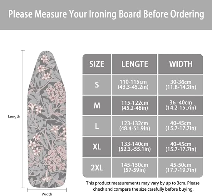 ZCFYGDX William Morris Prints Ironing Board Cover Decor, Resist Scorching & - Image 6