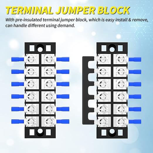 Joinfworld 35A Terminal Block 6 Position Screw Terminal Strip Dual Row - Image 5