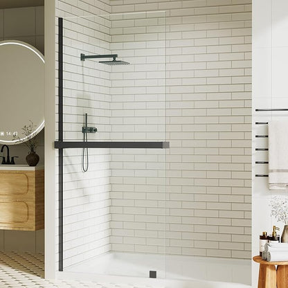 36" W x 76" H Fixed Glass Shower Panel, Frameless Shower Glass Panel by Unknown
