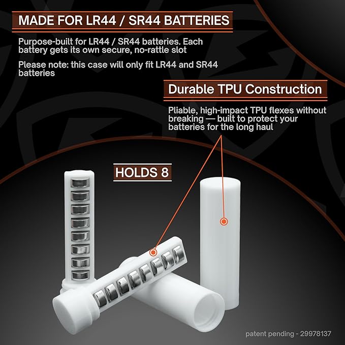 Slimline LR44 / SR44 Battery Case, Compact Durable TPU Organizer - Image 2