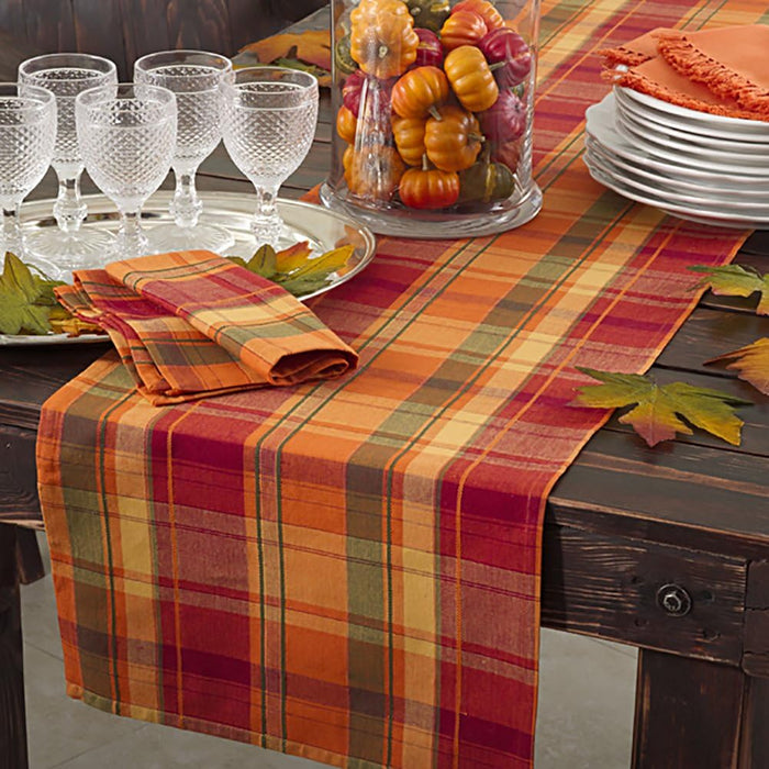 Terracotta Orange Harvest Halloween Autumn Thanksgiving Holiday Design Table Runner, 16" X 90" Rectangular, 100% Cotton, (1 Piece).