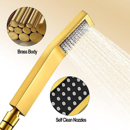 8"High Pressure Square Rain Shower Head and 2-in-1 Hand Shower.Equipped - Image 4