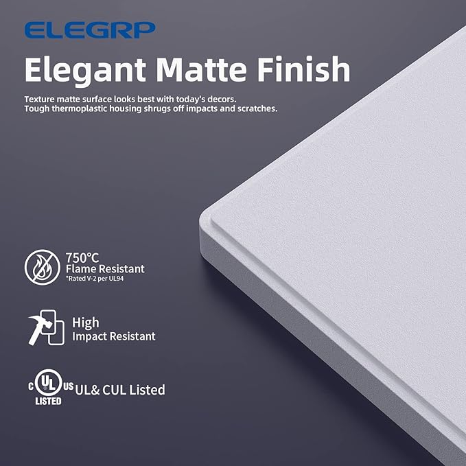ELEGRP 3-Gang Screwless Decorative Wall Plates, Mid-Size Unbreakable - Image 2
