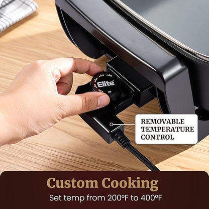Elite Gourmet 15" x 12" x 4" Electric Skillet, Xtra Deep Dish, Ceralast™ PFAS - Image 4