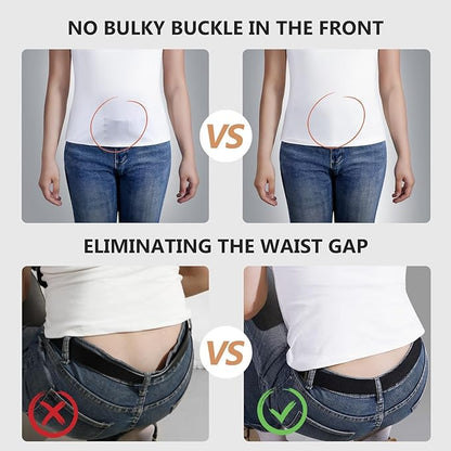 JASGOOD Women No Show Stretch Belt Elastic Web Strap Belt - Image 5