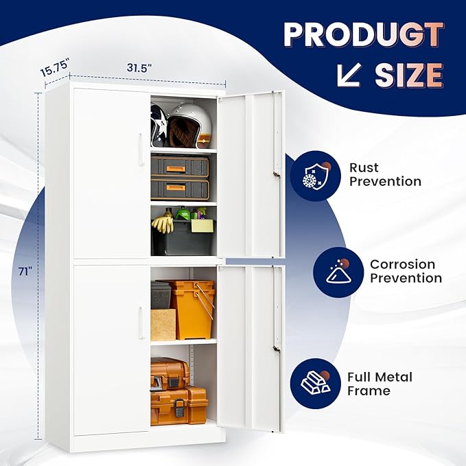 Yizosh Metal Storage Locking Cabinet - Image 3