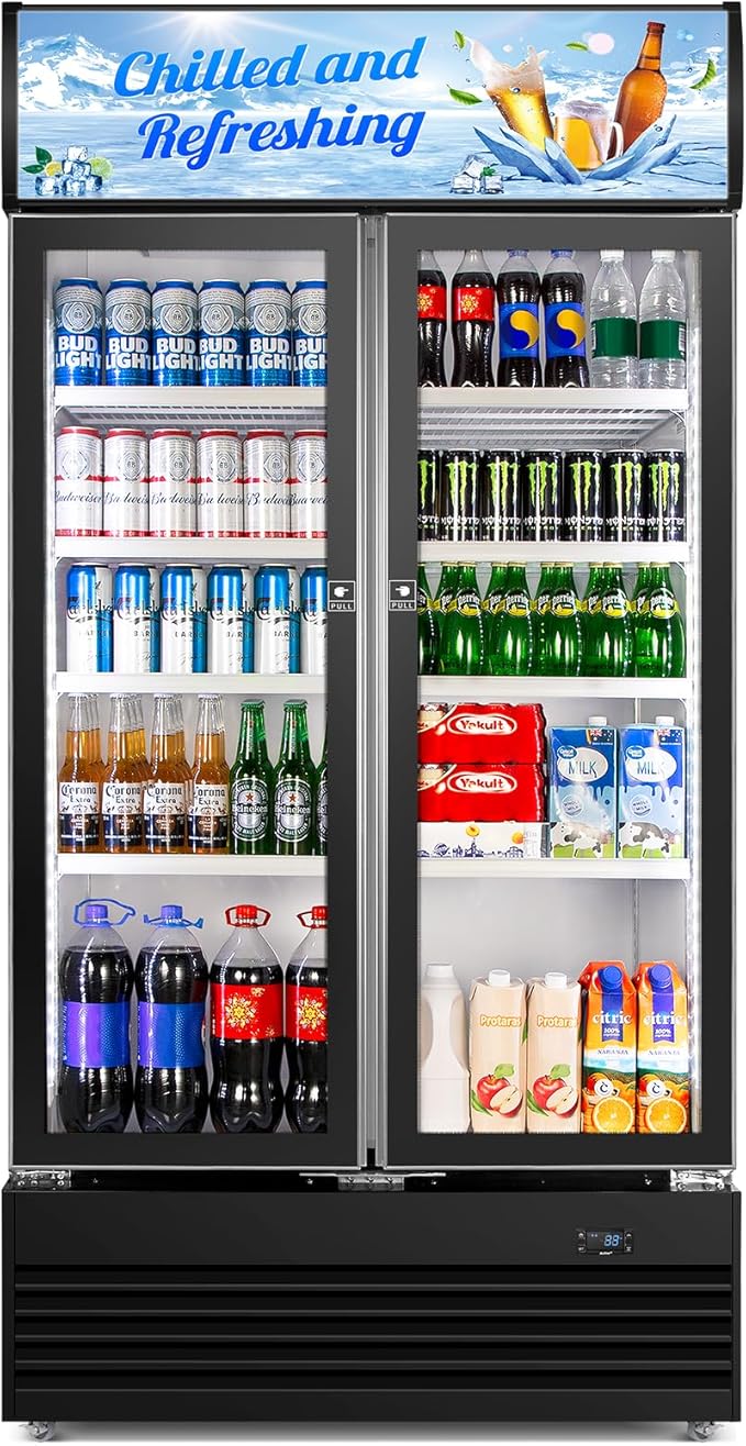 Commercial Beverage Refrigerator, 40 Inch 35 Cu.Ft. Commercial Drink Fridge by Velieta-SpecialistinFridge
