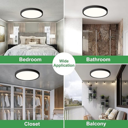 4PK 15.8 Inch Black LED Flush Mount Ceiling Light, 3000K/4000K/6000K CCT - Image 7