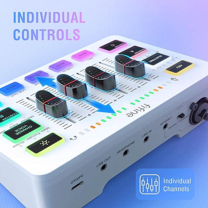 FIFINE Audio Mixer, Gaming Streaming PC Mixer - Image 3