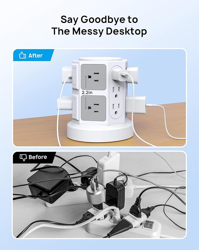 TROND Tower Surge Protector Power Strip - Image 4
