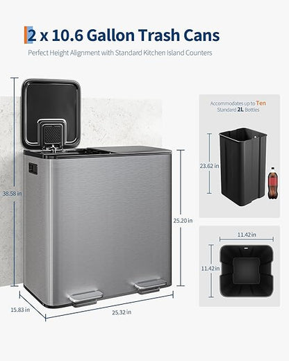 Garvee Trash Can, 2 x 10.6 gal Garbage Can - Image 6