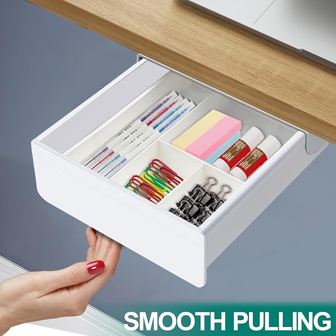 Under Desk Table Drawer Storage Organizer, Slide Out Drawer - Image 7