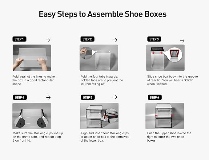 Kuject X-Large Shoe Storage Boxes Organizers Clear Plastic Stackable 12 Pack - Image 7