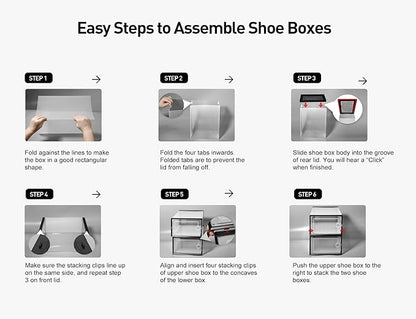 Kuject X-Large Shoe Storage Boxes Organizers Clear Plastic Stackable 12 Pack - Image 8