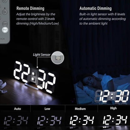 KOSUMOSU 3D LED Digital Wall Clock, Large Display Table/ Desk Clock - Image 4