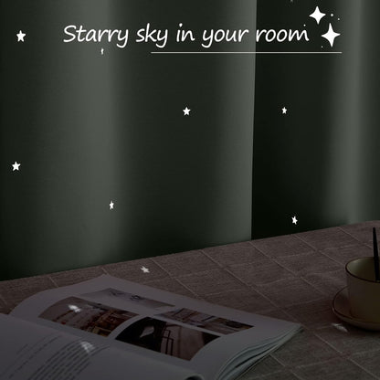 NICETOWN Sage Green Blackout Curtains with Star Hollow Out, 1 PC, W52 x L63 | Kids Cutout Galaxy Window Curtains & Drapes with Grommet for Baby Nursery Girls Bedroom