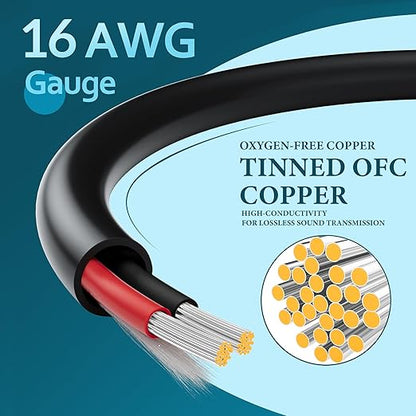 HiFind 16/2 Gauge Speaker Wire Cable 150 Ft-Tinned OFC Copper-UL CL3 Rated- - Image 3