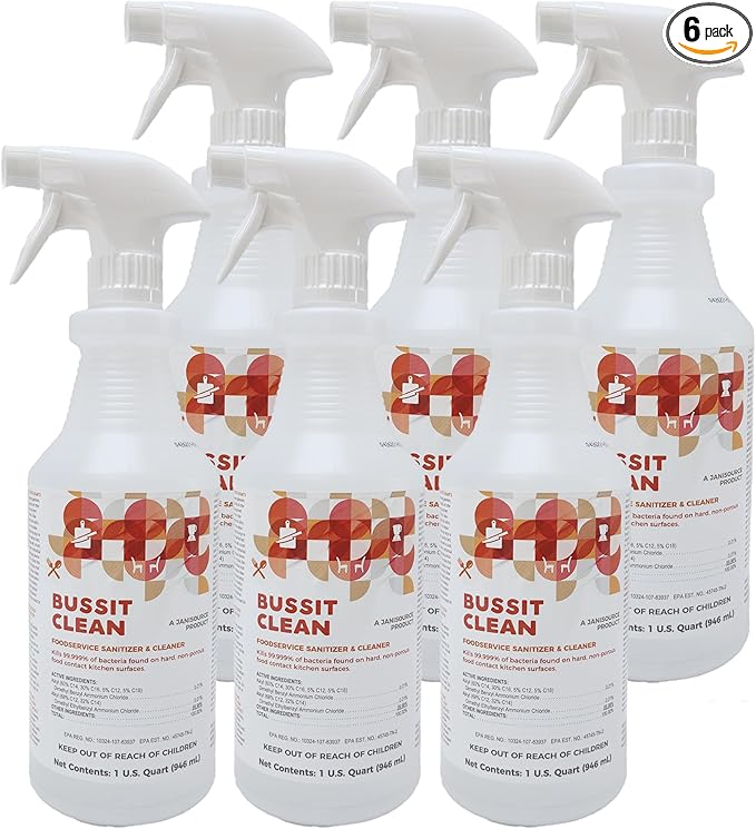 Bussit Clean Food Surface Sanitizer & Cleaner, Kills 99.9% of Kitchen Bacteria by JaniSource
