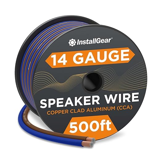 InstallGear 14 Gauge Speaker Wire Cable, 14 AWG Speaker Wire Cable, True Spec by InstallGear