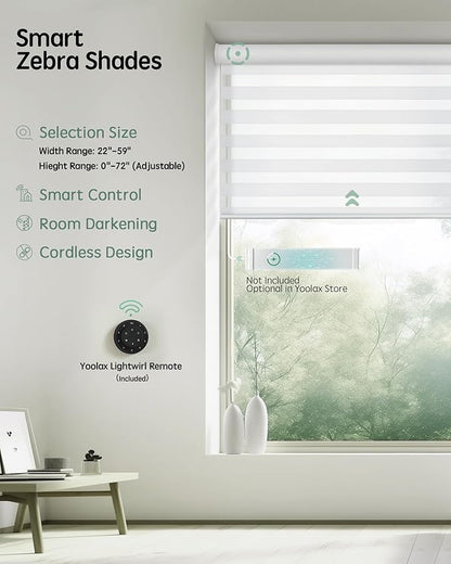 Yoolax Motorized Blinds with Remote, Electric Zebra Blinds - Image 2