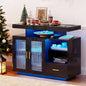 40" Wood LED Coffee Bar with Wireless Charging Station, Kitchen Storage Coffee by MDGC