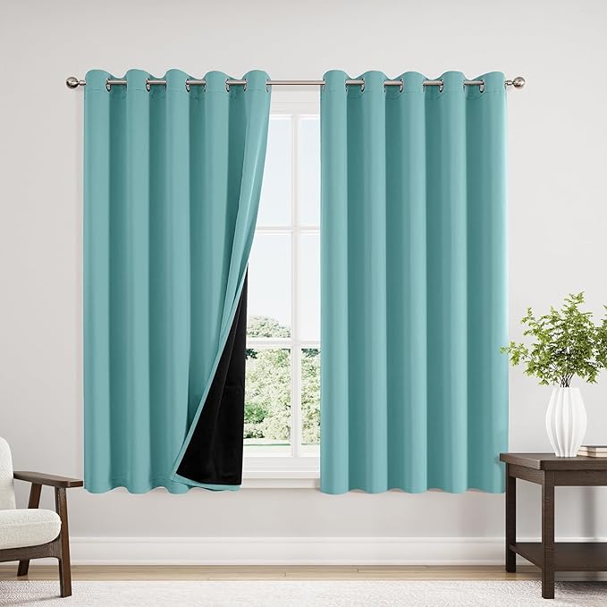 ChrisDowa 100% Blackout Curtains 63 inch Long by ChrisDowa