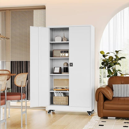 Metal Rolling Storage Cabinet-74.6” Tall Steel File Cabinets - Image 8