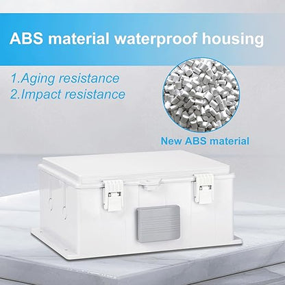 Outdoor Waterproof Electrical Junction Box, ABS Water Resistant Enclosure - Image 7