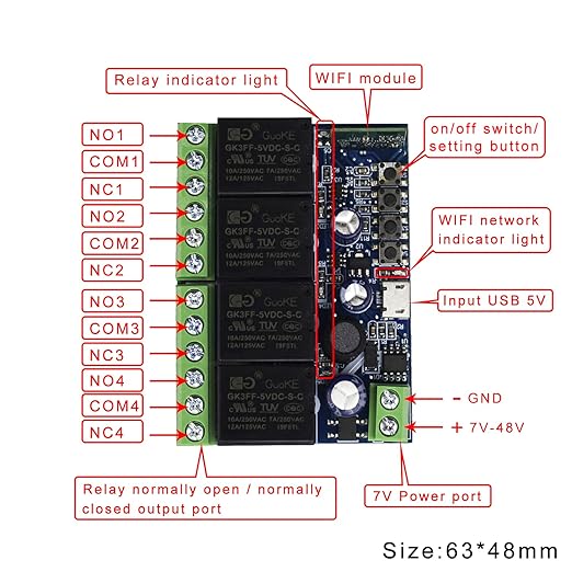 Ewelink WiFi Wireless Smart Relay Module USB 5v 4 Channel Inching Self-Lock - Image 2