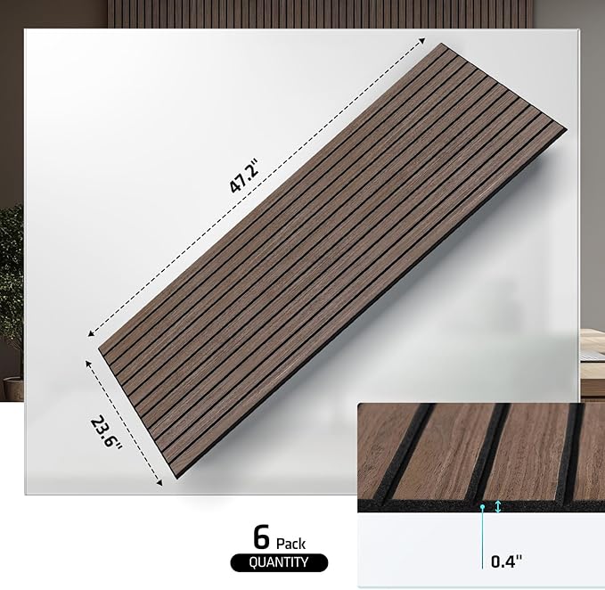 UMIACOUSTICS 6 Packs Acoustic Panel, 47.2 x 23.6 Inches Decorative Sound Proof - Image 4