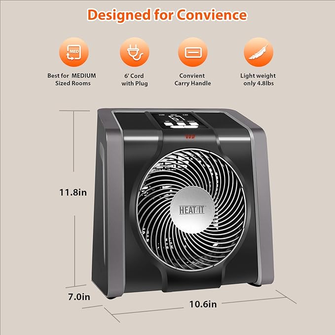 HEATIT Space Heater for Indoor, Digital Display - Image 8