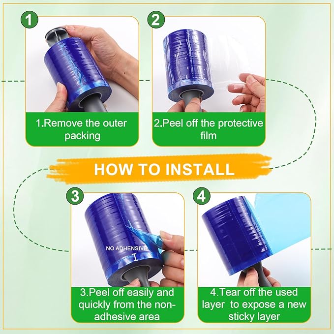 Lint Roller for Pet Hair 500 Sheets Extra Sticky Pet Hair Remover for Clothes - Image 4