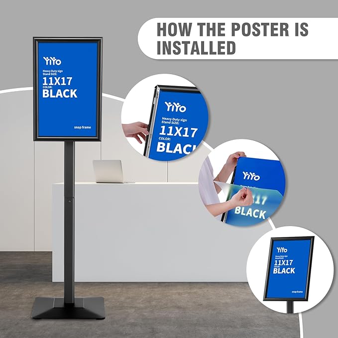YIYO Sign Stand Poster Stand，adjustable heavy duty pedestal Sign Holder Floor - Image 2