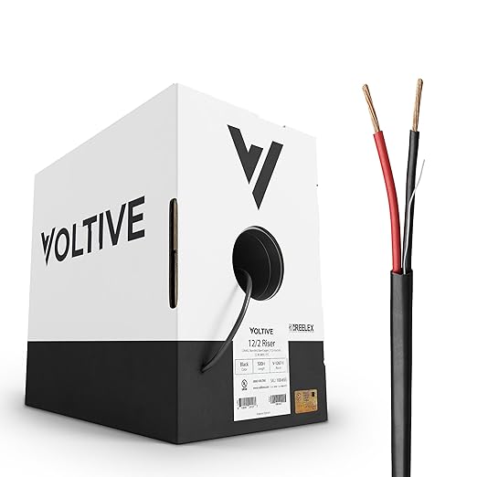 Voltive 12/2 Speaker Wire, Riser CL3R, 500ft by Voltive