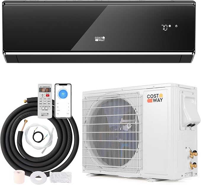 COSTWAY 24000 BTU Wifi Enabled Mini Split Air Conditioner & Heater, Energy by COSTWAY